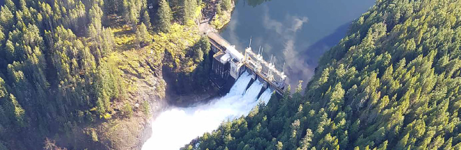 Aerial photo of the Ladore Spillway Aerial photo of the Ladore Spillway